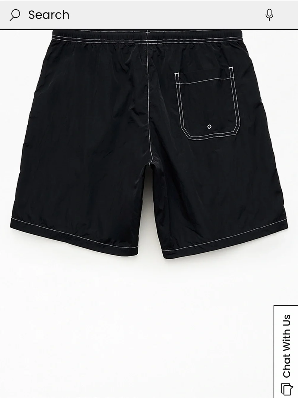 Pacsun Men's Black Swim Trunks with Contrast Stitching - 8 in
